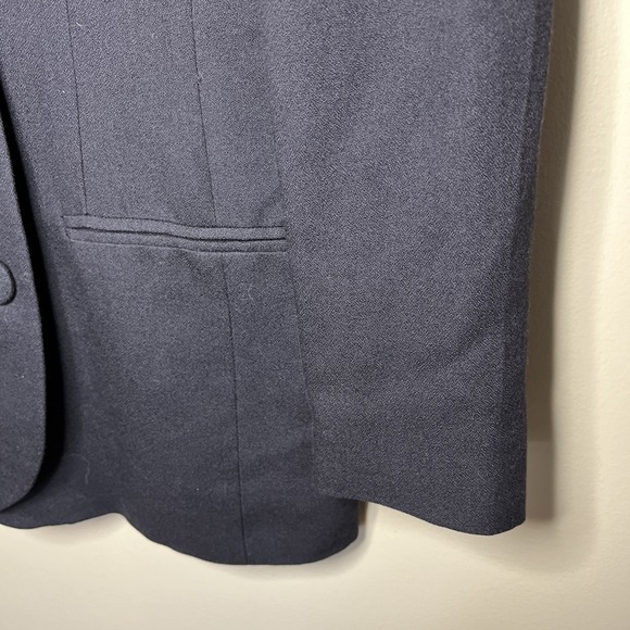 VTG Christian Dior Double-Breasted Blazer Navy Blue Wool Rayon 80s 90s Size 6 - Picture 4 of 10